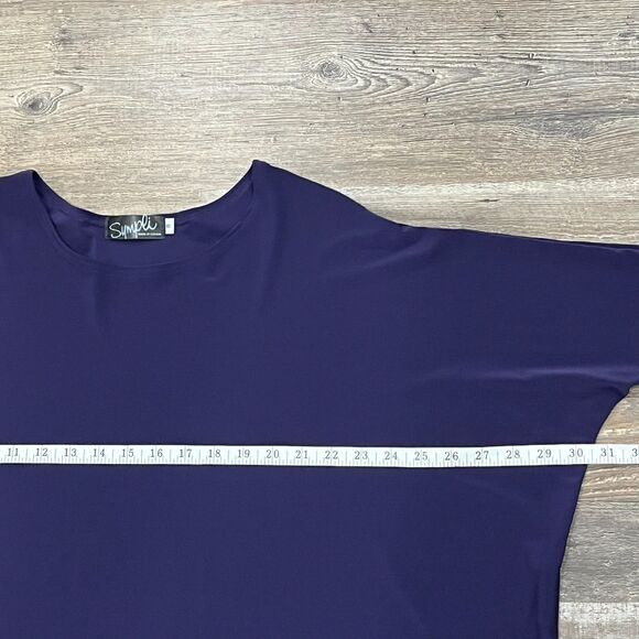 Sympli Purple Top Size 8 Dolman Sleeve Travel Stretch Jersey Lagenlook Modern - Picture 7 of 13